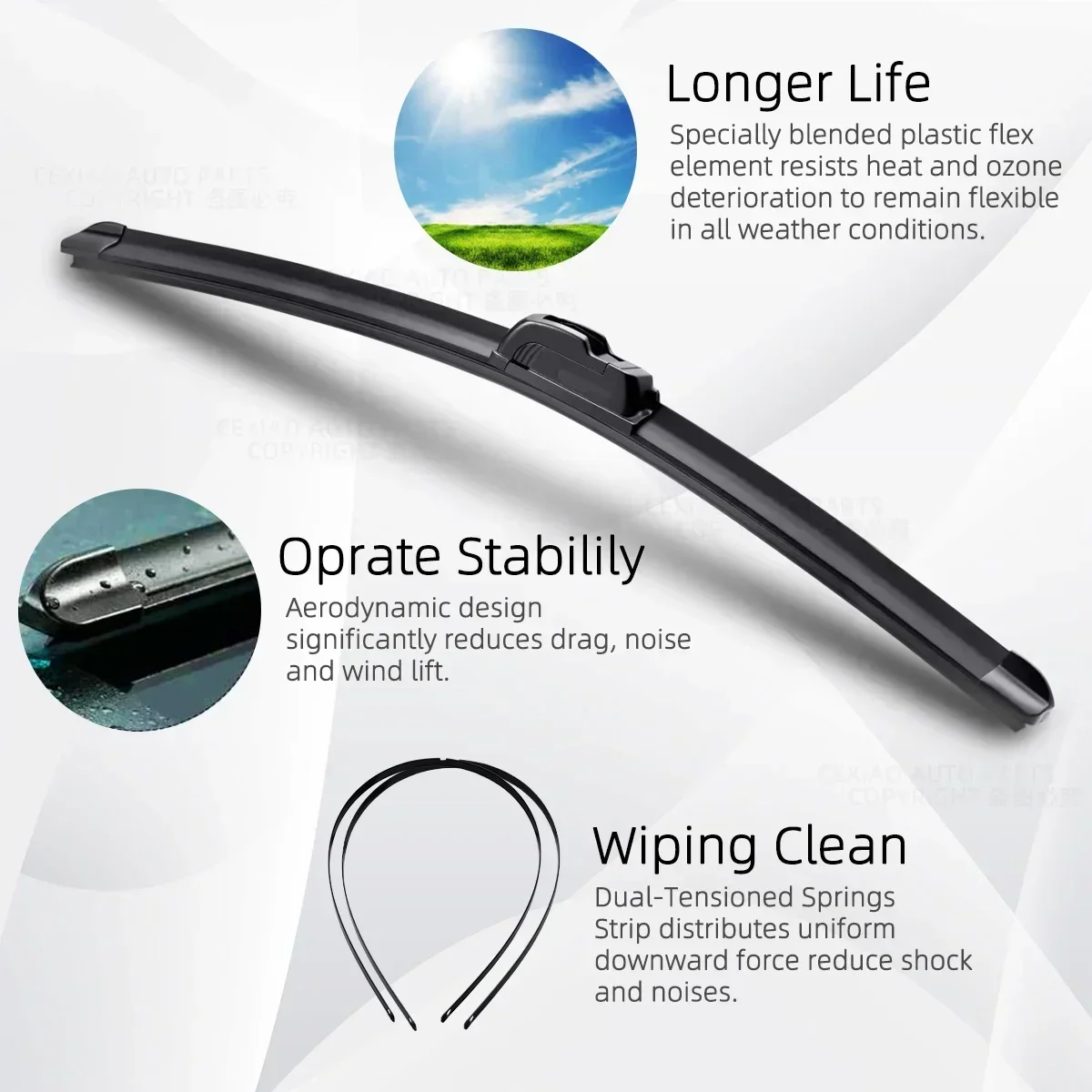 Car Wiper Blades J Hook Windscreen Wiper Automobile Windshield Soft Rubber 13" 18&ldquo; 19" 20" 21" 22" 24" 26"