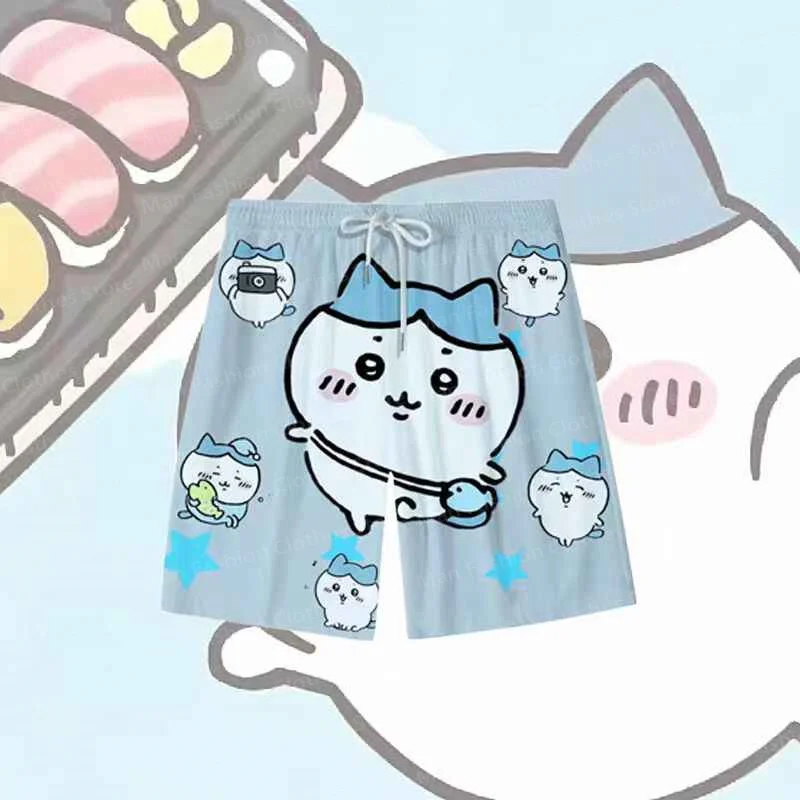 Summer Japanese anime Cartoon Phiikawa Usachi boy cute shorts couple casual Style Men Women Fahsion Comfortable Beach shorts 3