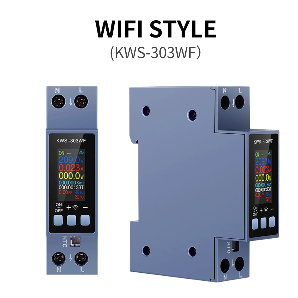 Compact 0.96 TFT Screen Smart Switch with WiFi and Energy Monitoring