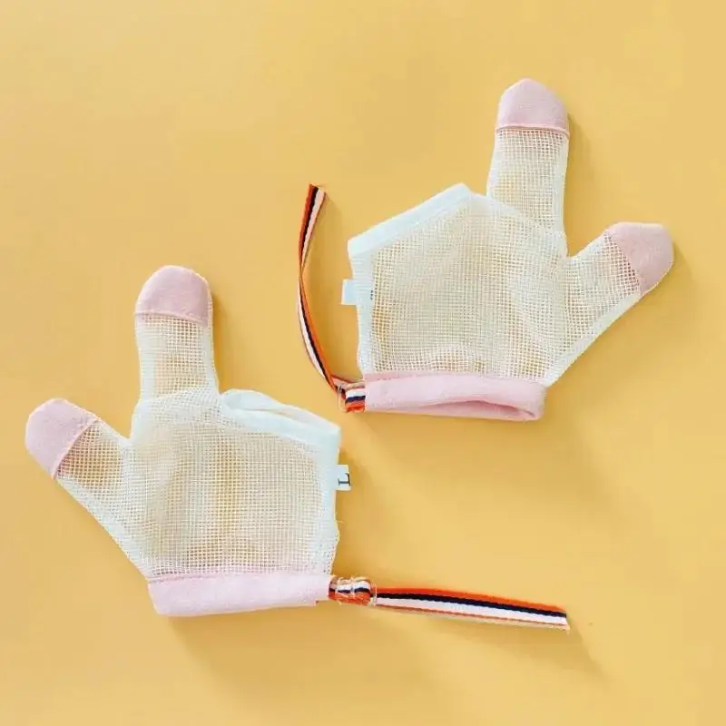 1 Pair of Baby Gloves for Infants Prevent Finger Sucking Reusable Mesh Children's Anti Biting Thumb Stopping Addiction