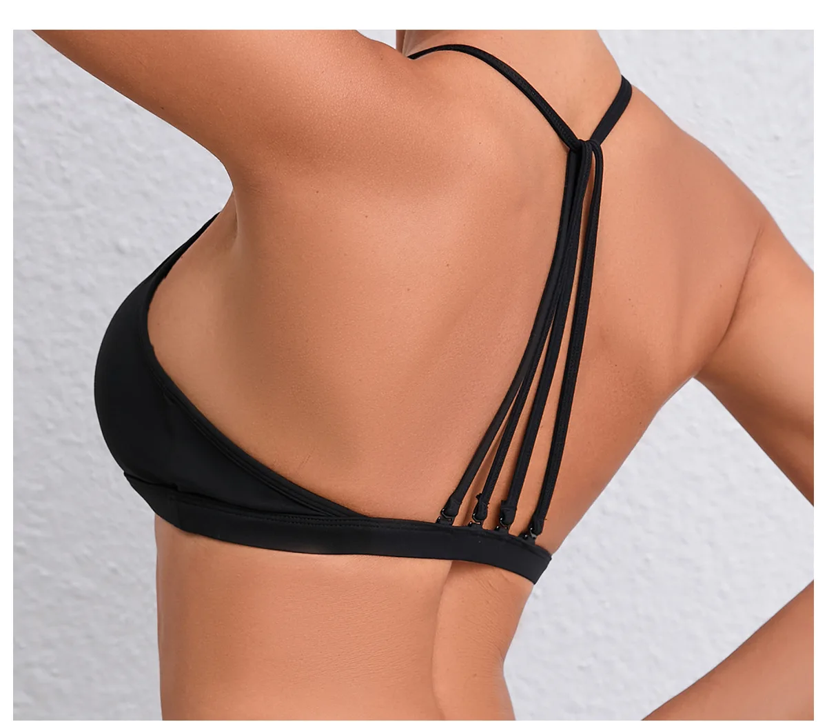 Yoga Sports Bra - Lightweight Nylon Spandex Multi Wear Crop Top with Removable Straps