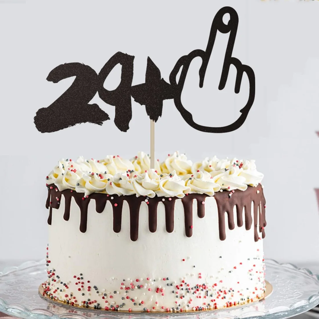 1 Stück glitzernde schwarze Kuchendekorationen zum 30. Geburtstag, perfekt für die Party zum 30. Jahrestag oder 30. Fabelhaft