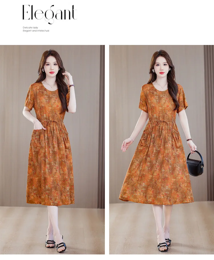 Neue Nacht Kleid Frauen Sommer Plus Größe Mittleren Alters Mutter Nachthemden Kurzarm Sommer Nachtwäsche Baumwolle Schlaf Hemd XL-5XL – Detail 13