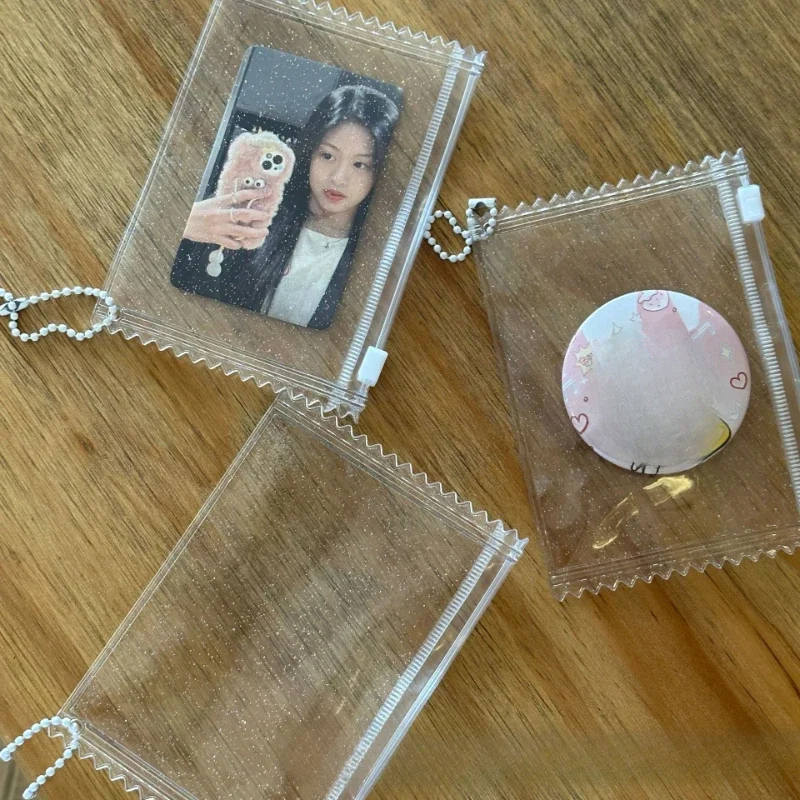 INS Porta carte trasparente Porta carte fotografiche Porta carte foto idol ad alta definizione Buste per carte fai da te Borsa organizer per badge - immagine 3