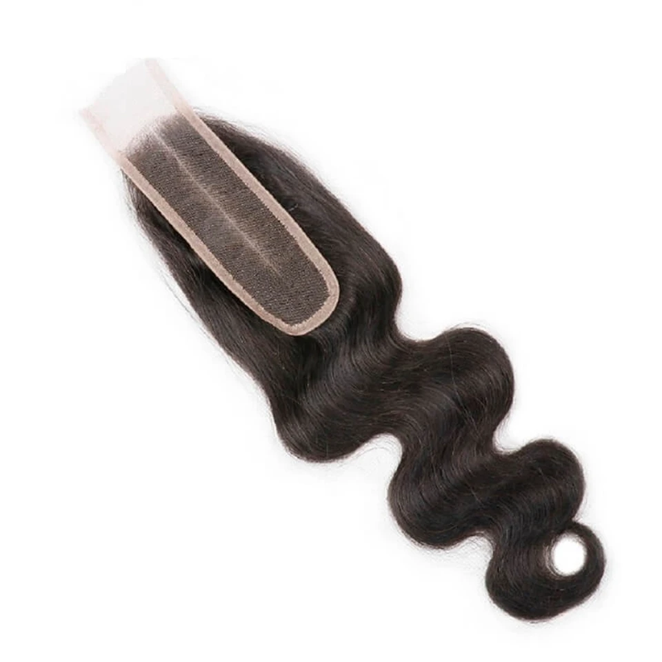 Human hair closure 2x6 body wave hand tied transparent 2x6 HD lace wavy Remy hair