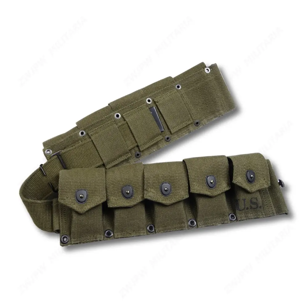 WW2 US ARMY M1 CANVAS GARAND TEN CELL POUCH ARMY GREEN