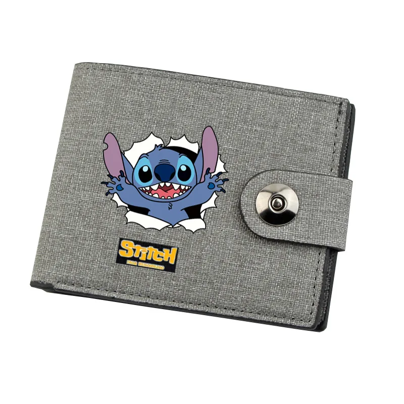 thumbnail image 1 of Cartera MINISO Disney Stitch, cartera corta para hombre y mujer, monedero para estudiantes, cartera de lona con cierre a presión, envío directo, 1 of 5