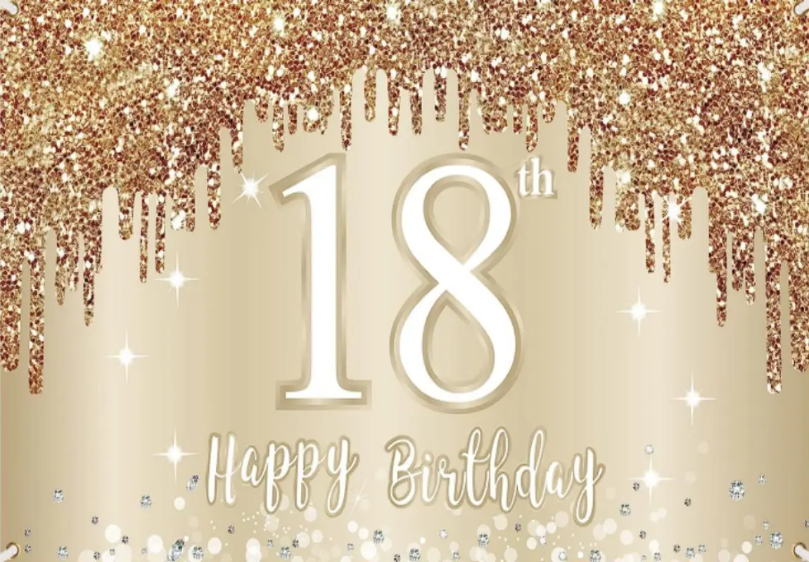 Striscione 18° Compleanno Oro Rosa E Nero - 180x110cm, Tessuto, Per Feste E Foto - Foto 4