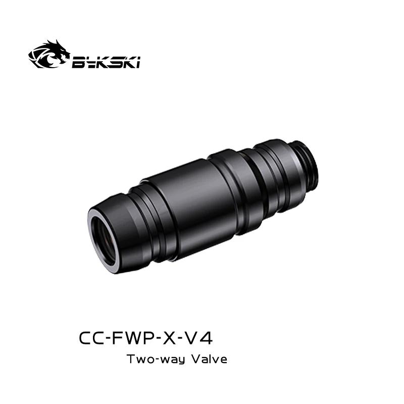 Bykski-dupla Face Water Stop Valve Corte Rápido Tubo Rígido Cooling Fitting Preto Prata Cc-fwp-x-v4 Boutique - Imagem 5