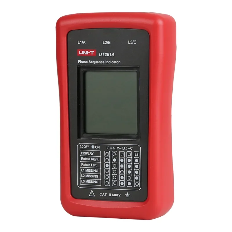 UNI-T UT261A Phase Sequence and Motor Rotation Indicator 3-Phase Power AC Voltage 40~700V Phase Sequence Indicator 3