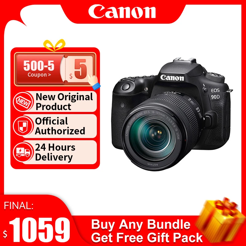 Canon EOS 90D DSLR APS C Digital Camera Pixel Fotografica Profesional Camera With EF S 18 55mm F4 F5.6 IS STM Lens|DSLR Cameras| - AliExpress