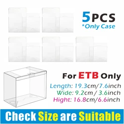 Clear Display Case Protectors for Elite Trainer Boxes - 5/10 Pack, 0.45mm Thick PET Material (For ETB - 5PCS)