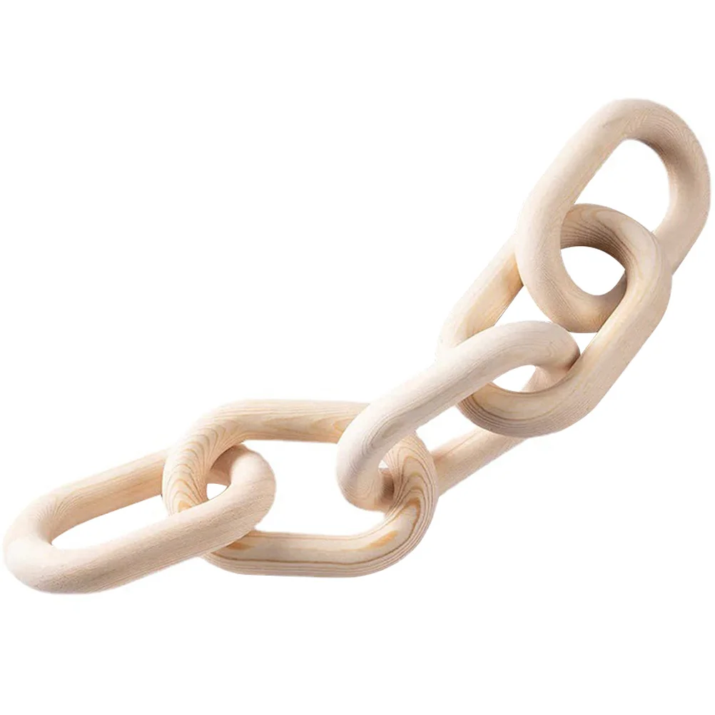 Chain Wood Decor Link Wall Wooden Hanging Knot Home Ornament Farmhouse Table Decorative Coffee