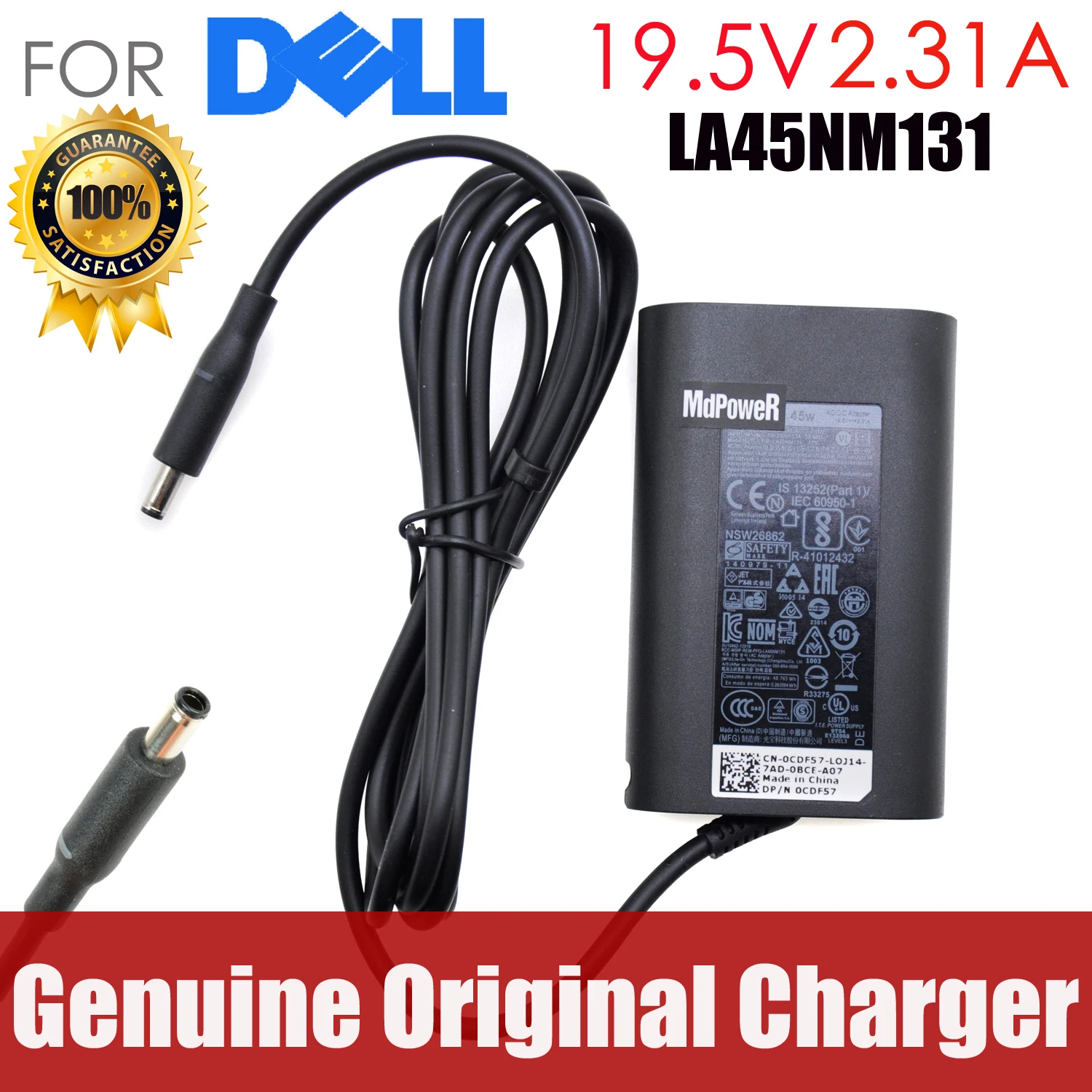 Original 19.5V 2.31A Laptop Ac Adapter For Dell Xps11 Xps12 Xps13 L321X Xps P54G 9350 5580 La45Nm131 4.5*3.0 Charger