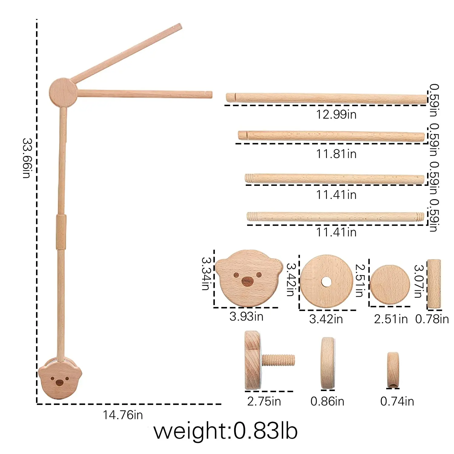 Support mobile CPull en bois, support mobile CPull, ours de dessin animé,  cintre mobile pour pépinière - AliExpress