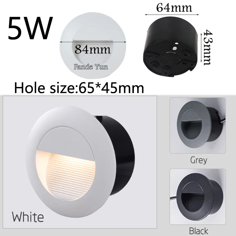 Outdoor Waterproof IP65 Dimmable Led Stair Light 5W Recessed LED Step Lamp Pathway Wall Corner Lamps AC85-265V Wall Light DC12V 3