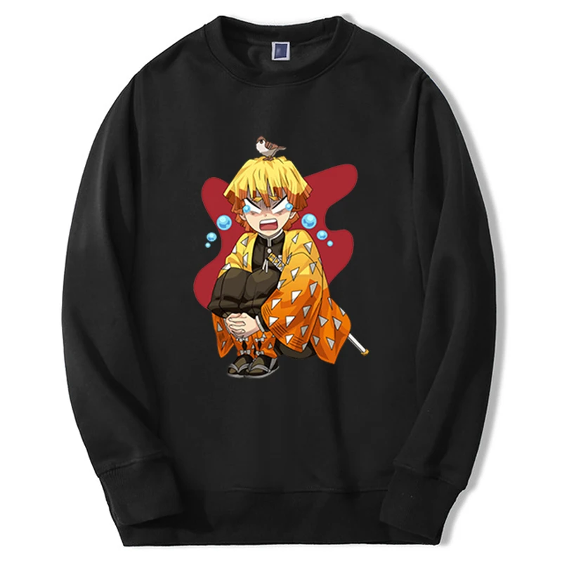 

Demon Slayer Anime Hoodies Sweatshirt Japan Anime Harajuku O-Neck Clothes Mens Fleece Streetwear Zenitsu Sudaderas Hombre