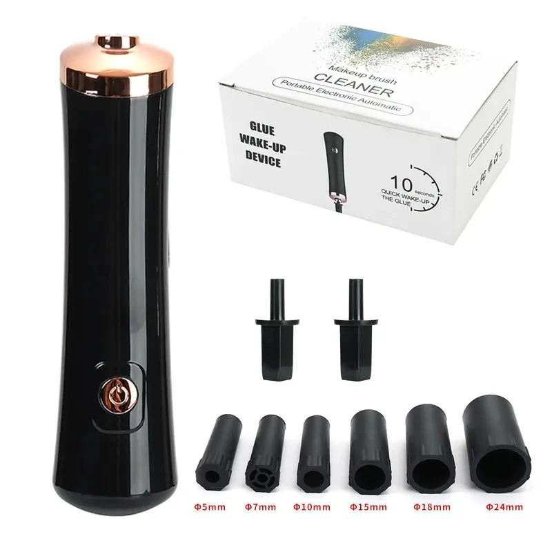 Electric Eyelash Glue Shaker for Nail Polish Tattoo Ink Pigment Liquid Shaking Machine with 2pcs Connector 6pcs Glue Cover Die eyelash glue
