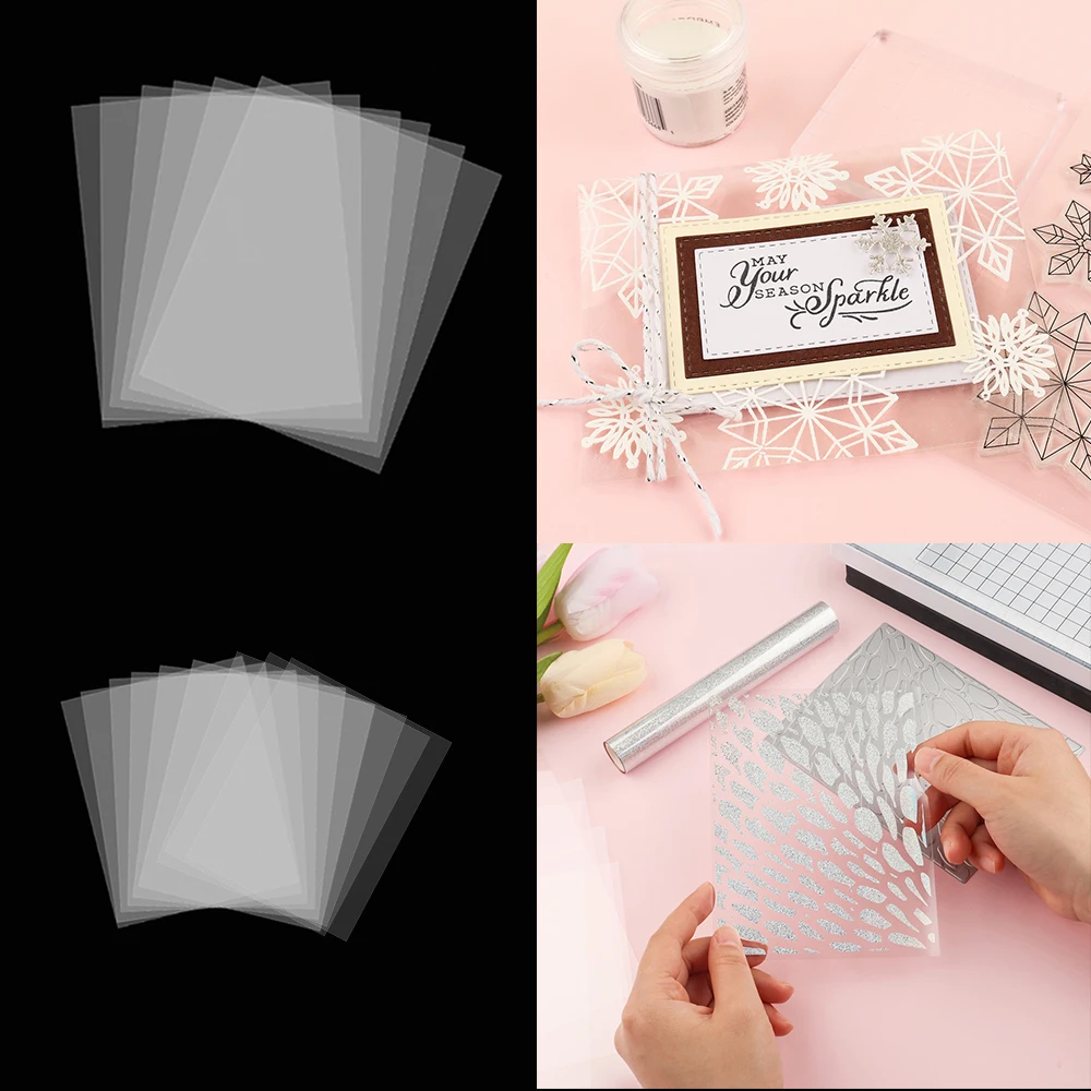 

15-110pcs 0.125mm Thickness Heat Resistant Perfectly Clear Acetate Sheets For Hot Foiling Shaker Cards Making Bundle Deals