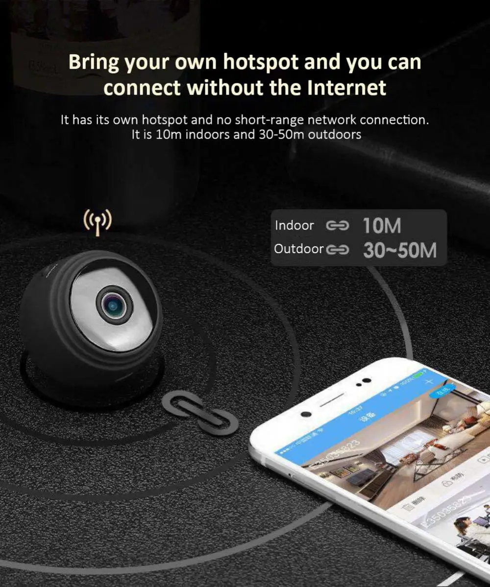 투야 와이파이 A9 1080P 미니 IP 카메라, SmartLife 앱 리모컨 홈 보안 비디오 감시, 야간 투시 없는 무선