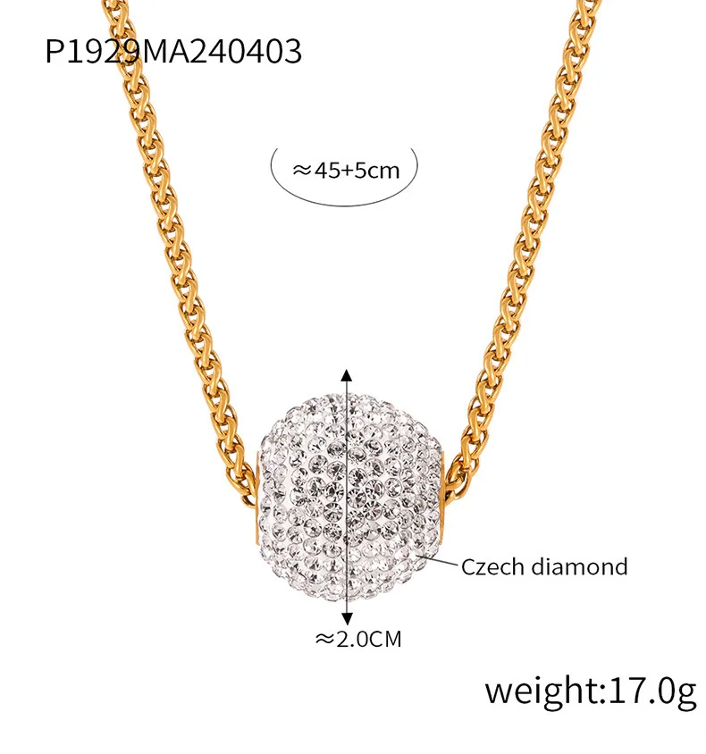 Nische Mode CZ Intarsien Runde Anhänger Edelstahl Halskette für Frauen Luxus Einfache Schlüsselbein Vergoldet Kette Schmuck – Detail 1