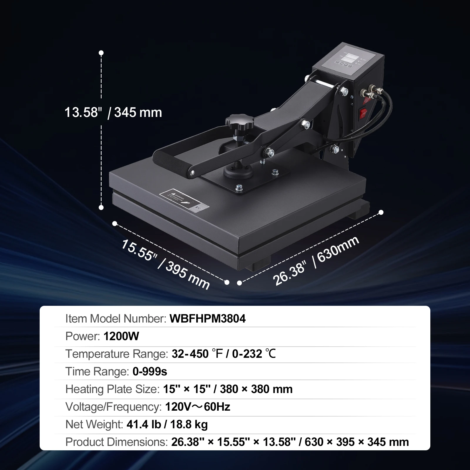SucceBuy Wärmepressmaschine 15" x 15" /16" x 20" /16" x 24" Sublimationsdrucker Manuelle Clamshell-Transfer auf DIY T-Shirt-Kissen