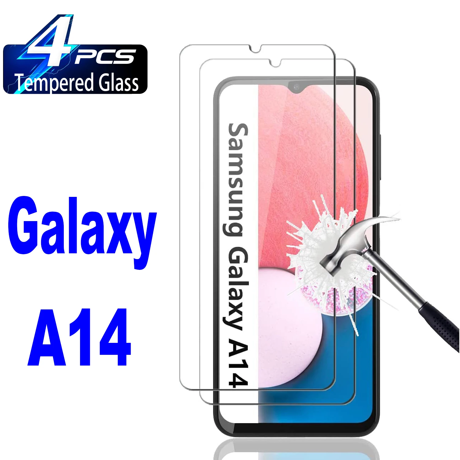 

2/4Pcs 9H Tempered Glass For Samsung Galaxy A14 5G Screen Protector Glass Film