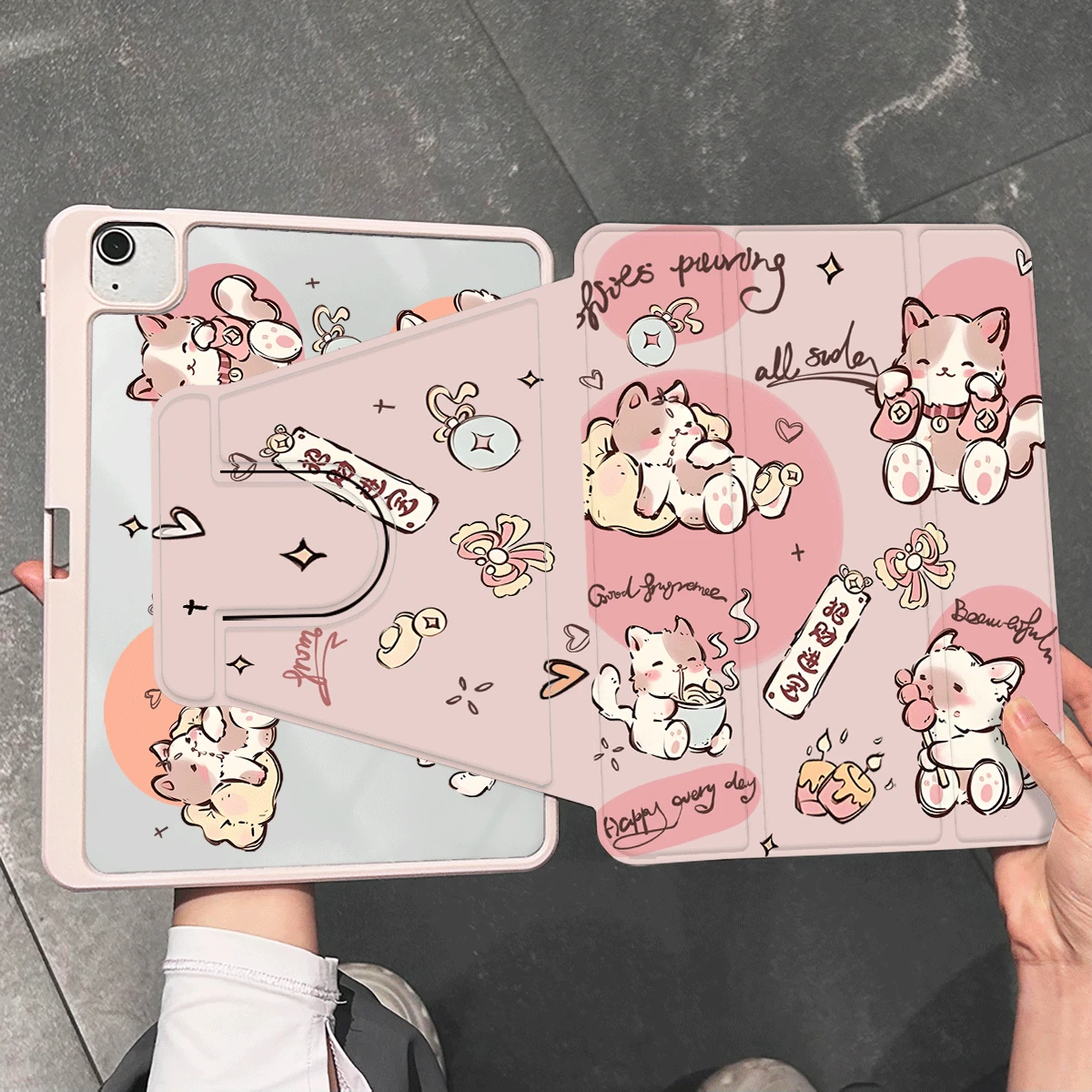 Fortune Cat Protective Tablet Case – Universal Fit