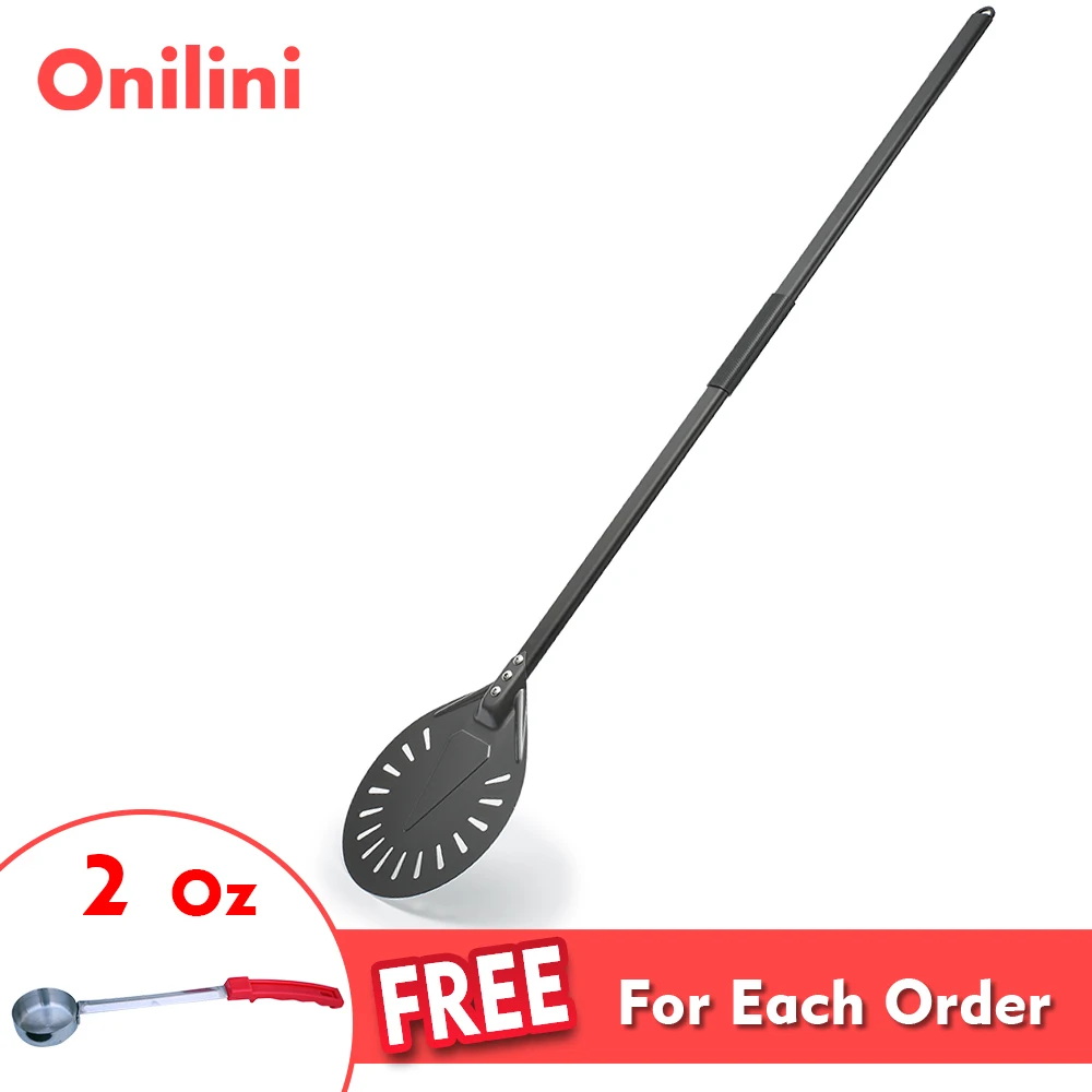 Onilini 7/8/9 inch Pizza Turning Peel Hard Anodized 50 inch Long Handle Pizzas Shovel Almuinum Alloy Pizza Shovel Commercial Use