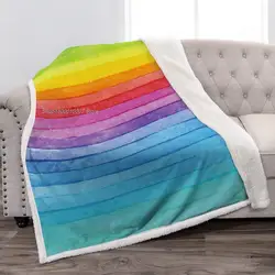 Rainbow Throw  Blanket Soft Flannel Throw Blanket for Sofa Chair Bed Office Travelling Camping for Kids Adults
