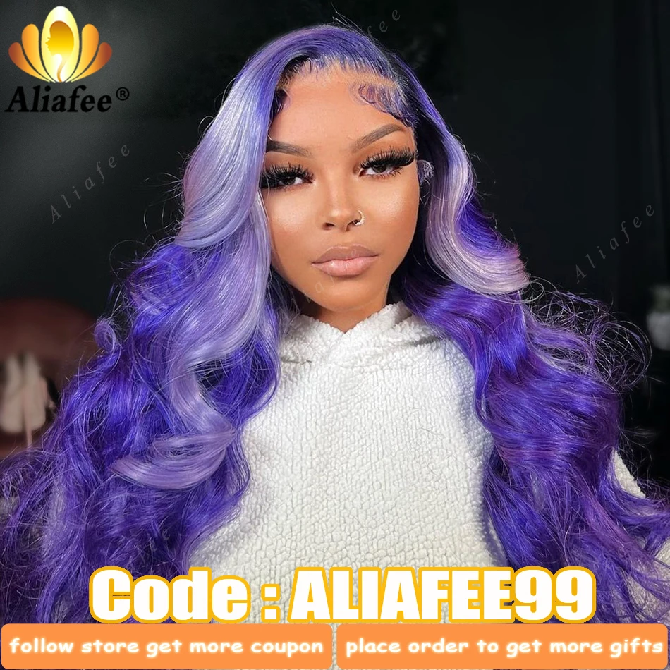 

Purple Color Wig 13X4 Lace Front Human Hair Wigs Blonde HD Lace Frontal Wigs Human Hair Wig 613 HD Lace Frontal Wig For Women