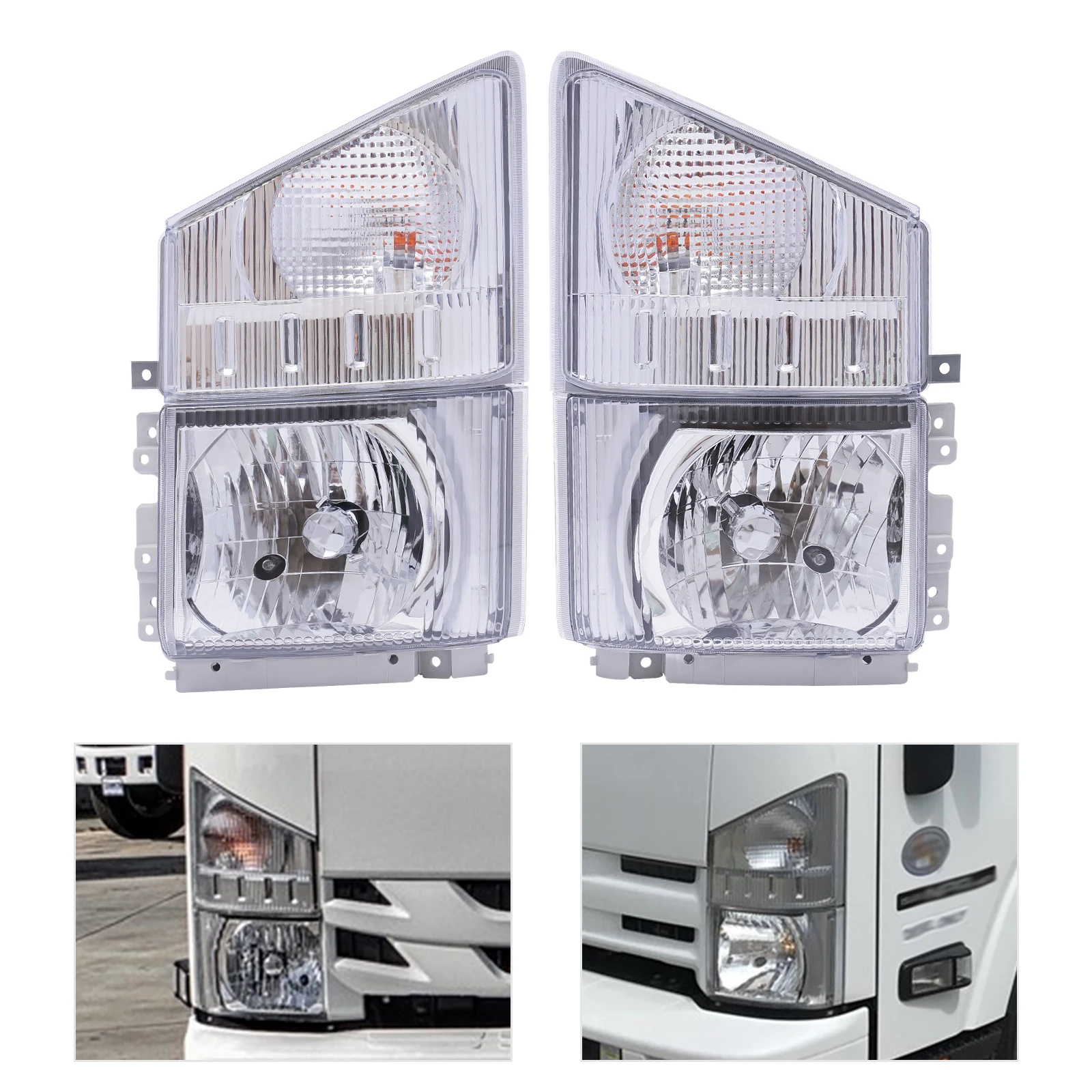 

Headlight with Corner Lamp RH / LH for ISUZU NPR NPR-HD NQR NRR 2008-2020 Passenger / Driver Side