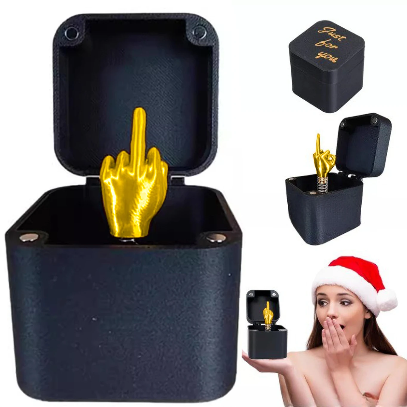 The Annoying Present with Middle Finger in A Box Gift Box with Screws Prank Surprise Pop-Up Novelty Funny Gifts for Adult Toys
