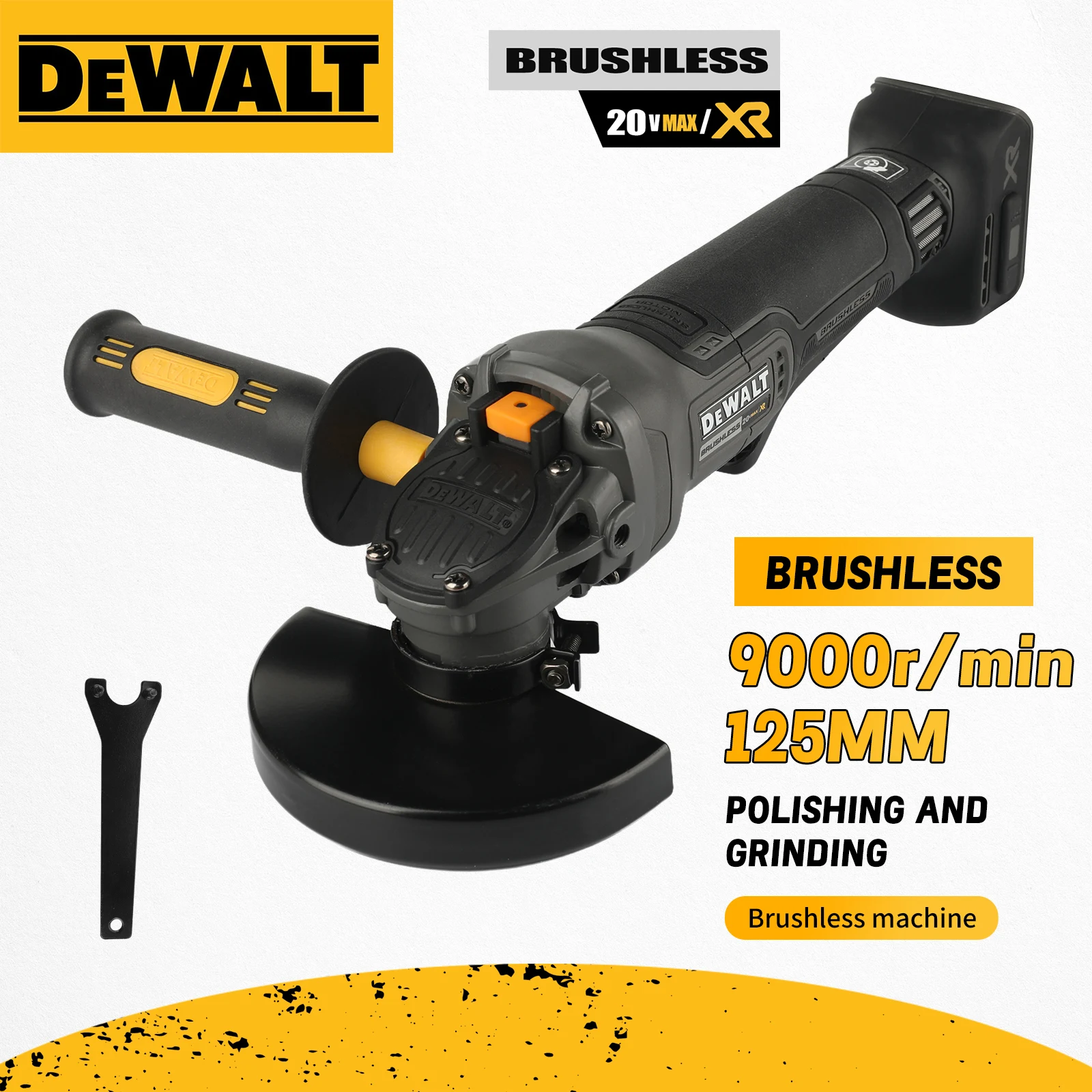 DEWALT McLaren 6.0Ah Edition DCG406 125mm 무선 앵글 그라인더 M14 스핀들 9000RPM 절단기 전동 공구