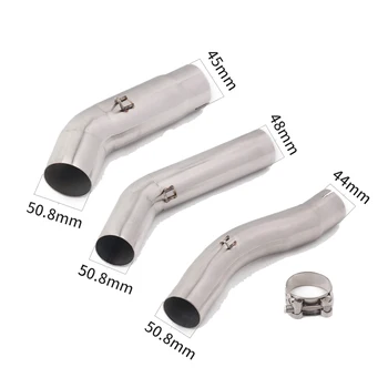 Motorcycle Exhaust Modify Middle Link Pipe Connecting 51mm Escape For SUZUKI GSXR600 GSXR750 K8 K9 K6 K7 L1 L7 2006 - 2017 Years
