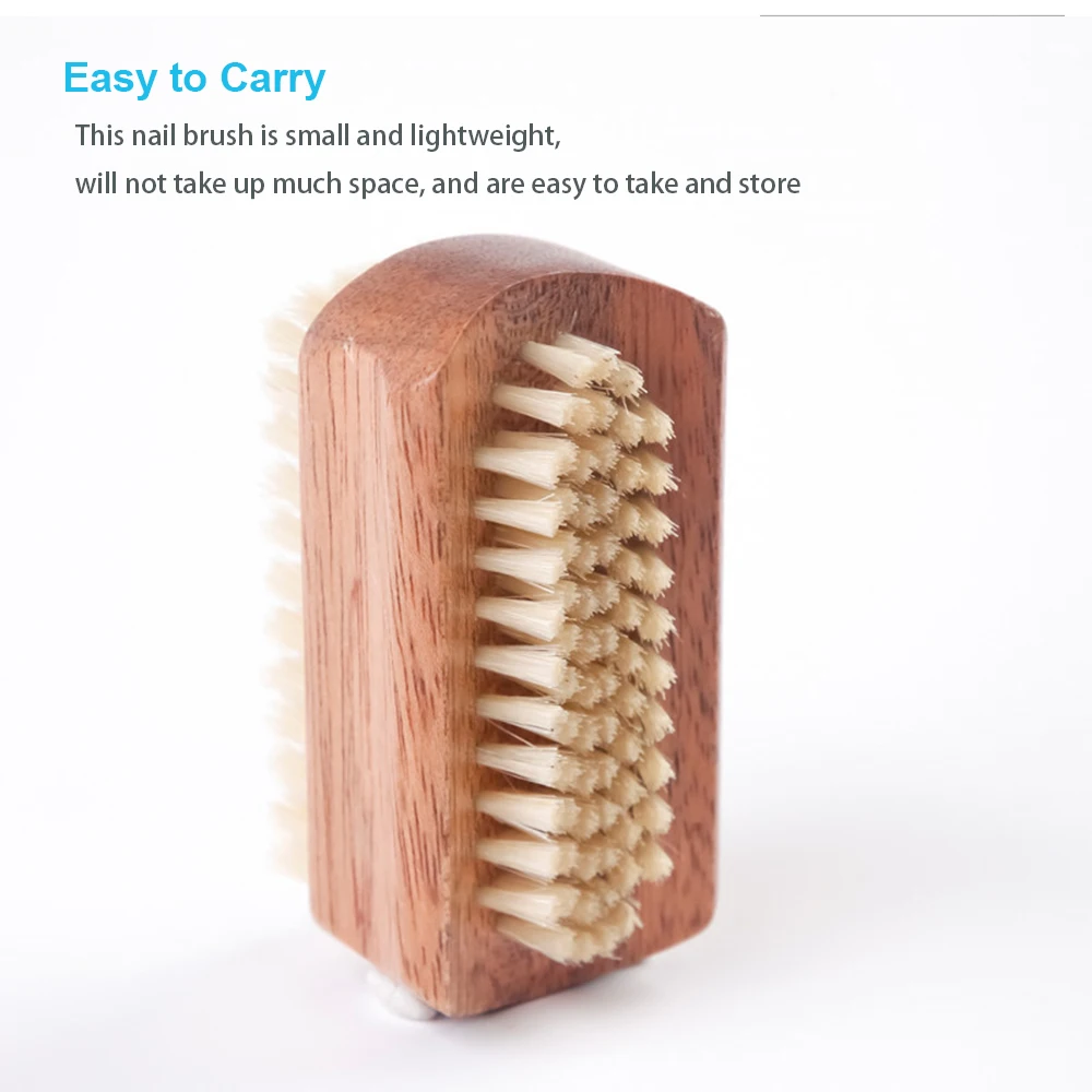 Artsecret Remove Dust Nail Brush for Cleaning Fingernails Non-Slip Wooden Both-sided Bristle Hand Foot Manicure Pedicure Scrubbe 2