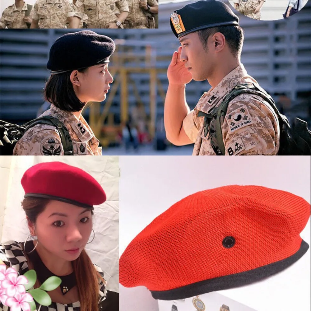 

Men Uniform Cap New Women French Style Army Soldier Hat Unisex Wool Bere