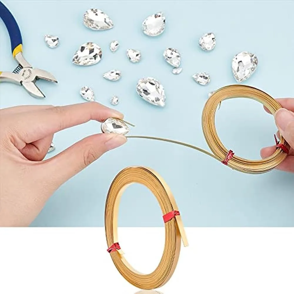 Versatile Brass Flat Bezel Wire for Jewelry Crafting and Gem Wrapping