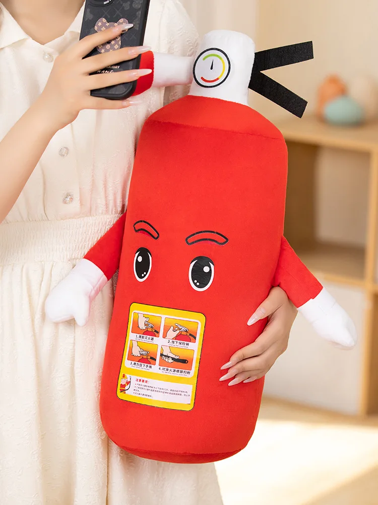

50/70cm Red Green Orange Cartoon Plush Fire Extinguisher Plush Toy Throw Pillow Soft Cotton Sleeping Cushion Gift For Children