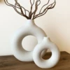 Nordic Vase Circular Hollow Ceramic Donuts Flower Pot Home Living Room Decoration Accessories Interior Office Desktop Decor Gift 4