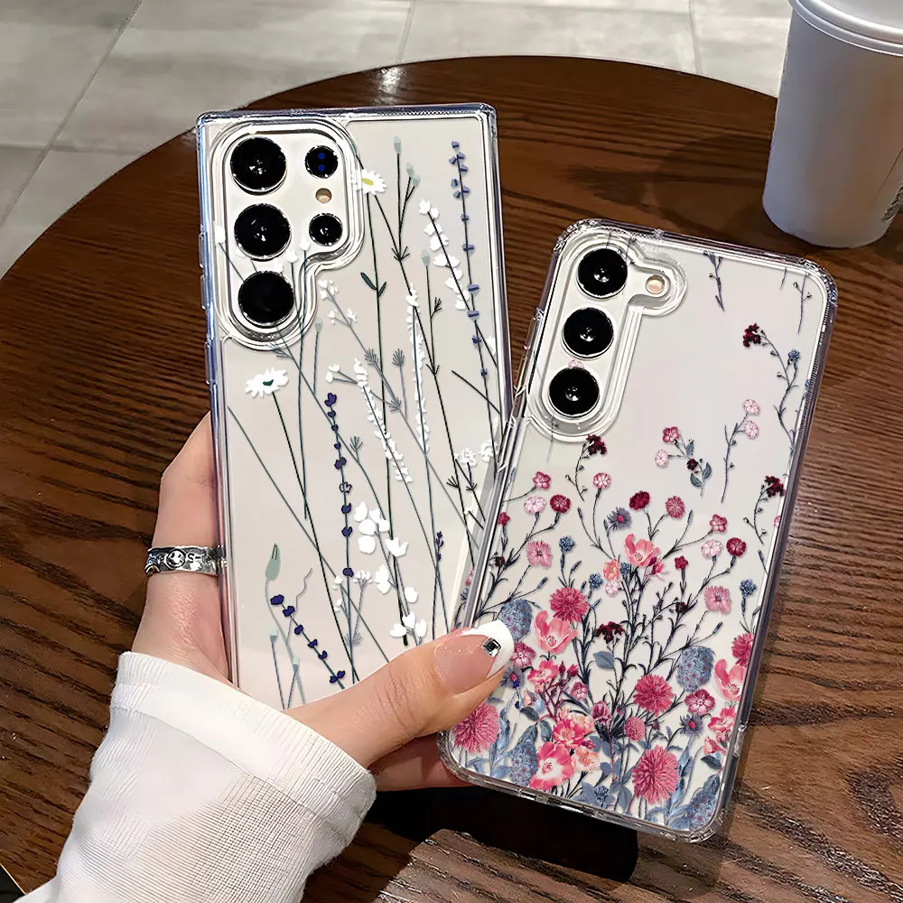Shockproof Transparent Floral Soft Silicon Phone Case