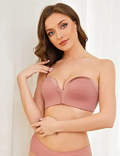 

Wirefree Push Up Bra Women Straples Anti-Slip Underwear Seamless Large Size Brassiere Sexy Deep V Lingerie Adjustable Ladies Bra