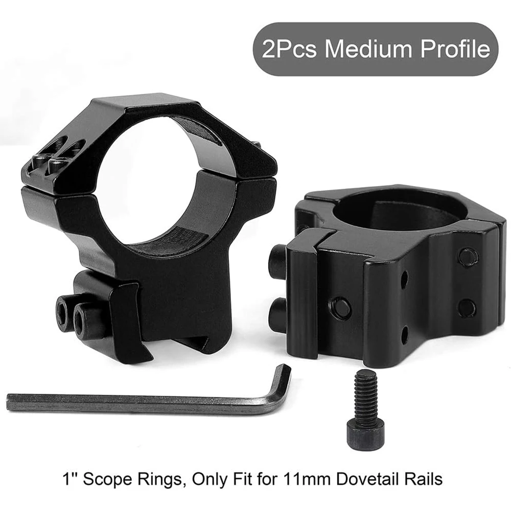 1" Dovetail Scope Rings 2Pcs High Profile & 2Pcs Medium Profile for 11mm Dovetail Rails Tactical Flas for rifle scope mount ring rifle scope mount