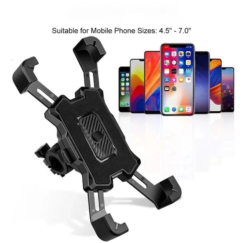 Universal Bike & Motorcycle Phone Mount - Anti-Slip 360° Rotatable Holder for iPhone Samsung Xiaomi, Handlebar Clamp Bracket