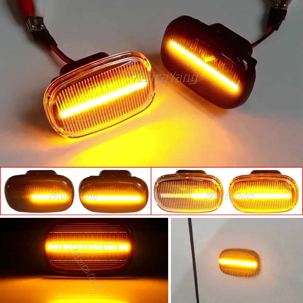 2x Flashing Led Turn Signal Side Marker Lights For Toyota Avensis Verso