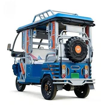 Triciclo Elettrico per Passeggeri Bajaj Auto Rickshaw in Vendita, E-Trike Economico a 3 Ruote, Tricicli Elettrici per Trasporto Merci