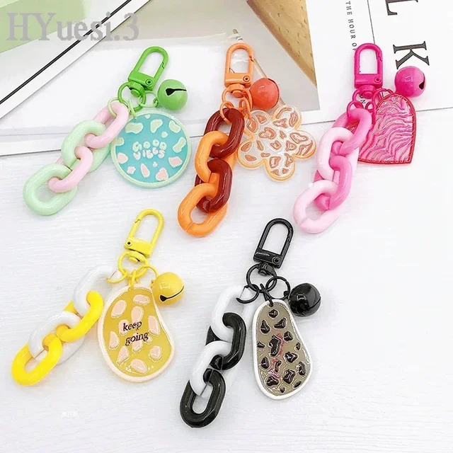 Add charm with the Candy Color Acrylic Flower Bear Duck Keychain