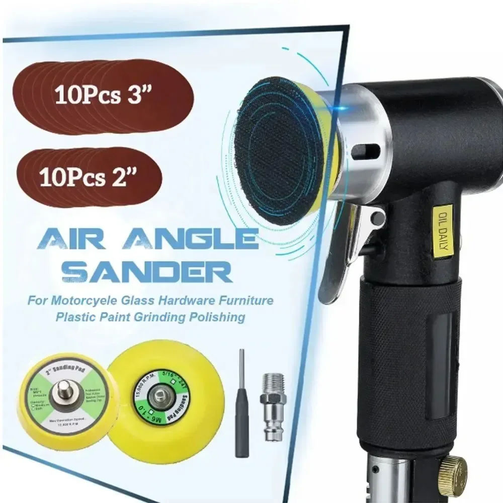 Random Orbital Air Sander 1"/2"/3" Mini Pneumatic Grinding Machine for Car Polishing High Speed Air Powered Sanding Polisher