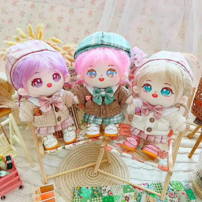 

Одежда для куклы 20 см, форма JK + свитер медведя + обувь, платье, Симпатичные плюшевые куклы, аксессуары, Корея, Kpop, куклы EXO idol, подарки, игрушки «сделай сам»