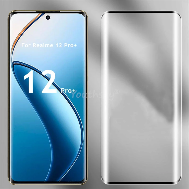 

For Realme 12 Pro Plus Glass 3D Curved Screen Glass Realme 12 Pro Plus Protector Lens Film Realme 12 Pro Plus Tempered Glass